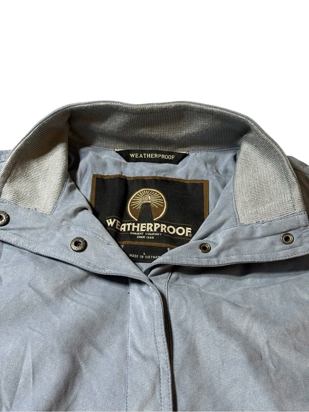 Vintage-Women’s L WEATHERPROOF Garment Co Wedgwood Blue Faux Suede Pullover